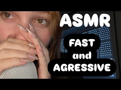 Random Fast and Agressive Assortment | ASMR mic scratching, mouth sounds, hand sounds and more