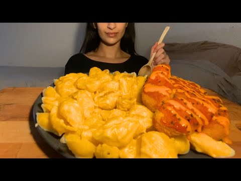 Creamiest Mac n Cheese & Spicy Chicken Tenders Mukbang ASMR | no talking