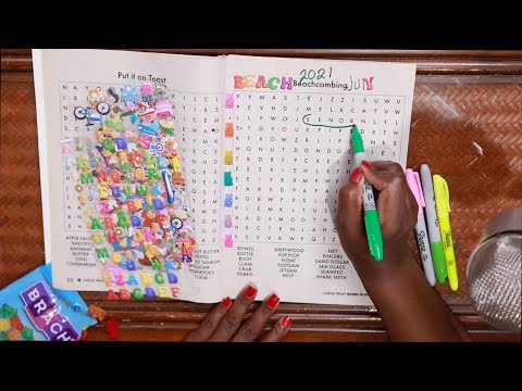 BEACHCOMBING WORD SEARCH ASMR GUMMIE BEARS EATING SOUNDS