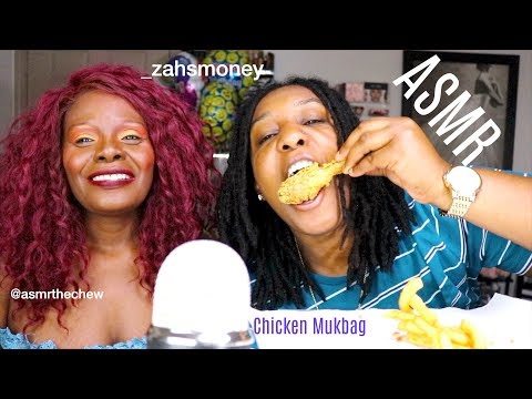 Dinner Mukbang ASMR Eating Sounds Trying Golden Chicken W My Niece