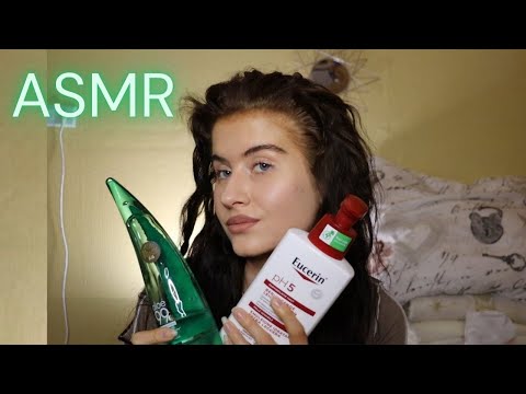 ASMR showing you my skin care routine products - show and tell | soft spoken