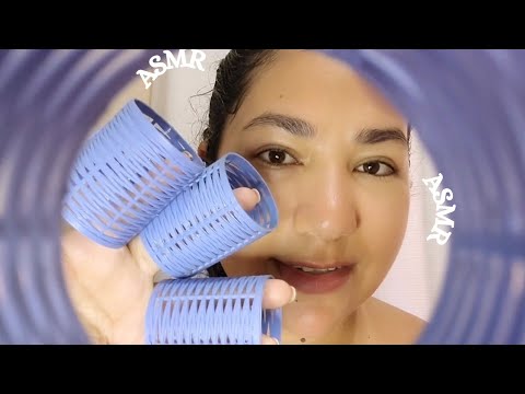 ASMR - Cacheando Seu Cabelo Com Bobs | Escova,Spray,Creme,Óleo E MUITO Sono 😴💤