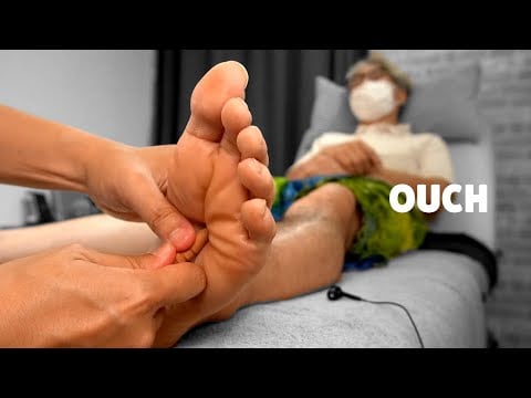 痛がる足つぼ | 中野真作さんの静寂と絶叫 [左足] | 50代男性