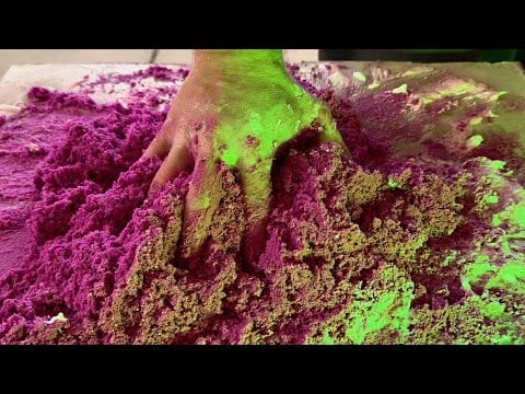 ASMR | Making Slime then Adding Kinetic Sand ￼