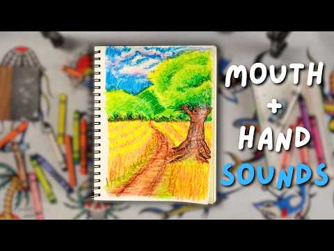 ASMR Crayon Drawing with Layered Mouth & Hand Sounds