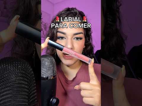 Mi 💄LABIAL💄 para comer 🍔 #asmr #maquillaje @Hudabeauty