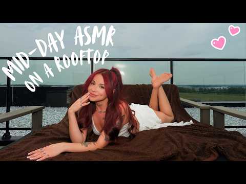 Mid-day ASMR on a rooftop 🌞💕 (Soft whispers, Relaxing triggers, Highway sounds)