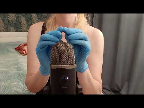 ASMR Pure Tingles:  Blue Gloves  (No Talking)