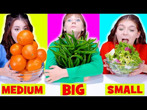 ASMR Big, Medium and Small Plate Challenge by LiliBu | Mukbang And Eating Sounds