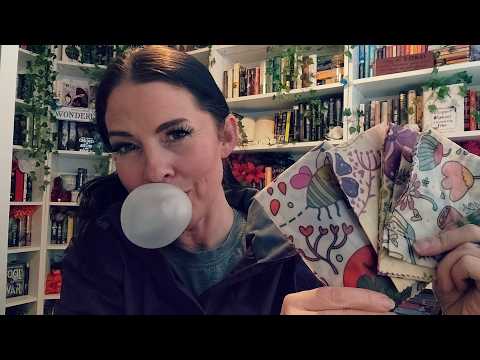 ASMR- Gum Chewing, Bubble Blowing, And Beeswax Wraps (Zappers Sour Gum) 🐝