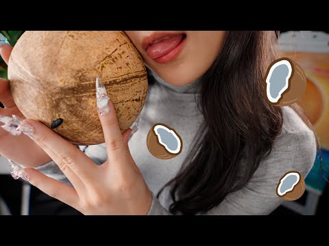 리얼 코코넛으로 말아주는 코코넛레인 ASMR🥥🌧️