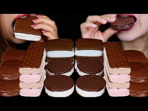ASMR SOFT DESSERTS (BIG ICE CREAM SANDWICHES, DONUT SHOP PEEPS MARSHMALLOW, NEAPOLITAN ICE CREAM 먹방