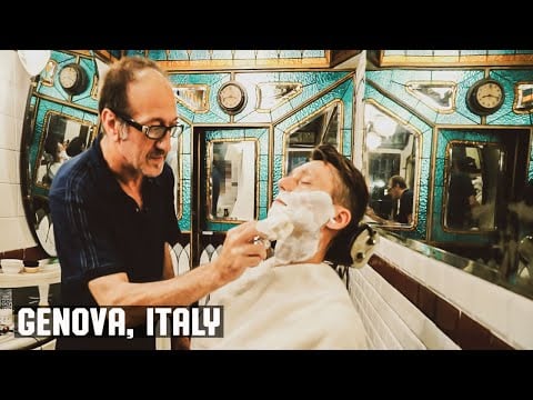 💈Wet Shave In Historic Art Nouveau Barbershop | Antica Barberia Giacalone Genova Italy