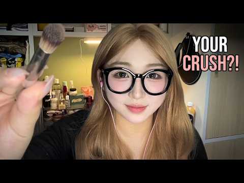 ASMR Roommate Does Your Makeup for Your Crush 💄 Gossip Roleplay