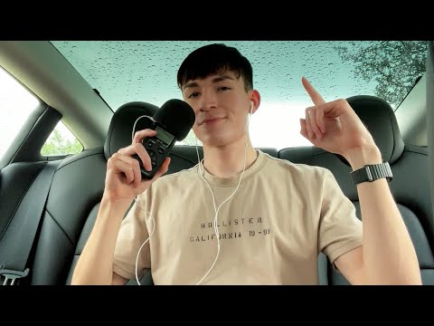 Mouth sounds in the car while it's raining ASMR