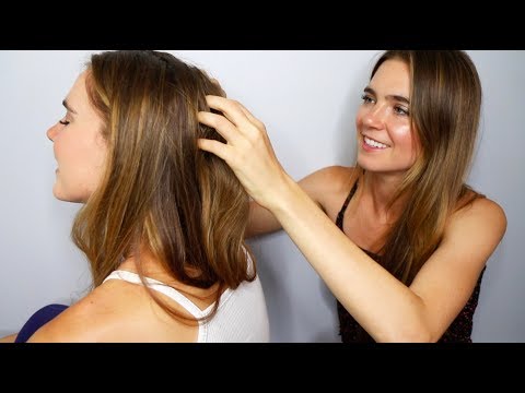 ASMR TWINS Head Scratching & Back Tracing to relax (whispered)