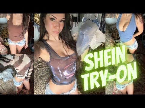 ASMR SHEIN top try-on haul. Soft spoken, crinkling, fabric scratching, tapping. Summer 2025 lofi 