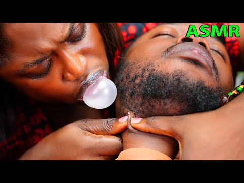Asmr✨Whispering Pimple pop, | hair bumps ingrown hair removal | long nail Beard scratching | 4 SLEEP