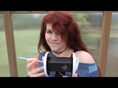 ASMR - Ear Cleaning in a Greenhouse - Soft Spoken Rambling with Rain and Nature Sounds