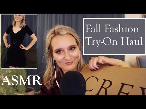 ASMR Fall Fashion Try-On Haul (INTENSE fabric sounds, Whispered)
