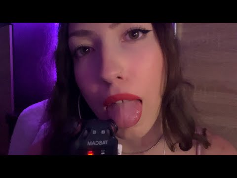 ASMR Gentle Tascam Licking and Mouth Sounds (No Talking)