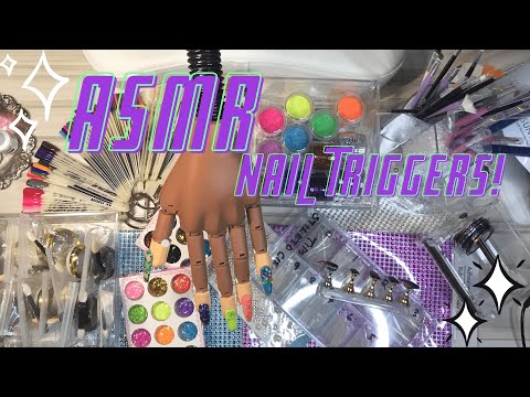 ASMR || Tingly Nail Triggers | Crinkles, Tracing, Tapping, Scratching | Rhinestones (NO TALKING)