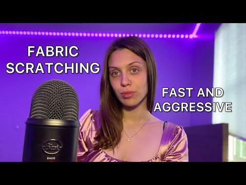 ASMR/Fast And Aggressive FABRIC SCRATCHING + mouth sounds and hand sounds at 100% sensitivity