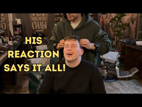 Ultimate Men’s ASMR: Head, Hand & Ear Massage in Barber Shop (9 Mins)
