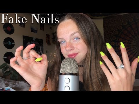 ASMR Doing My FAKE NAILS (Tapping, Hand Movements)