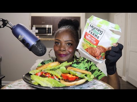 Morning Star Farms Hot Spicy Sausage Pattie ASMR Eating Sounds