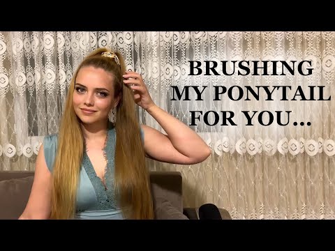 ASMR Brushing My Ponytail. First Person View. Medical gloves. Long Natural Hair(ASMR No Talking)