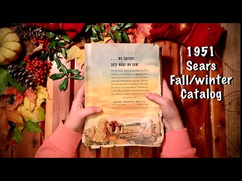 ASMR Vintage Sears Catalog 1951 (No talking) Page turning/ Fall-Winter catalog