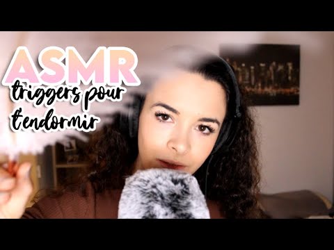 ASMR - TRIGGERS POUR T'ENDORMIR (mic brushing, crinkles, tapping)