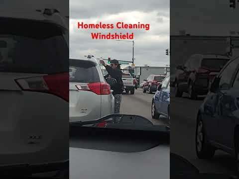 HOMELESS CLEANING WINDSHIELD #subscribers #america #denver #shortsfeed #shortvideo #shortviral