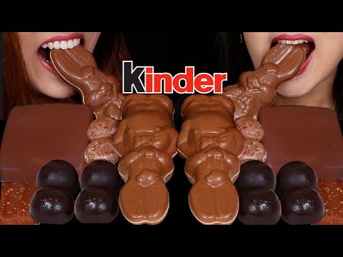 ASMR GIANT KINDER MILK CHOCOLATE FIGURINES, KLONDIKE ICE CREAM BAR, BIG BON BON ICE CREAMS 먹방