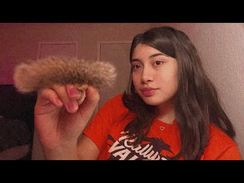 ASMR | whispering song lyrics to you while i brush your face