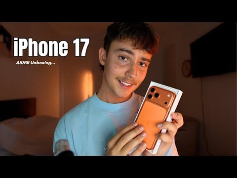 ASMR iPhone 17 Pro Max Unboxing 🧡✨ Scratching, Tapping + Screen Protector Application