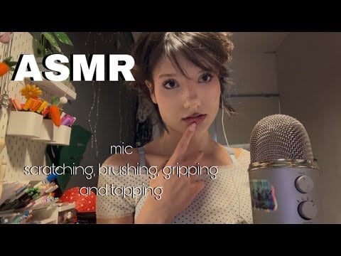 𑣲ASMR || mic scratching, brushing, gripping and tapping 🎤