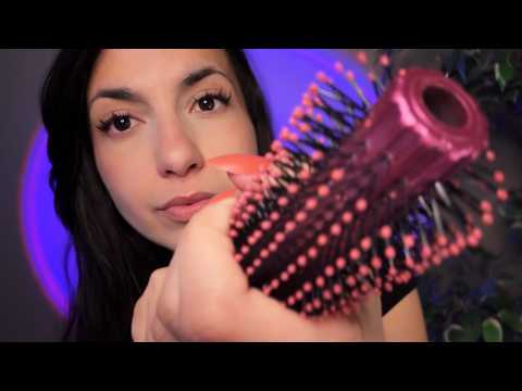 ASMR Hair Styling for Deep Sleep 💇‍♀️ (Brushing, Curling, Invisible Clips)