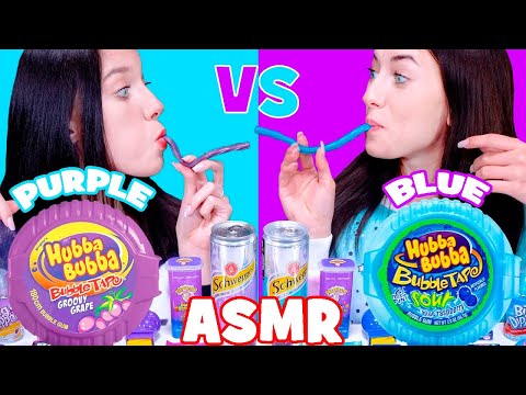 ASMR Purple Candy VS Blue Candy Race Mukbang