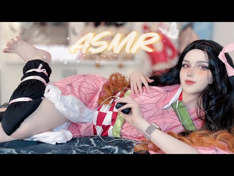 ASMR SCRATCHING | Nezuko Cosplay #asmr #asmrcosplay