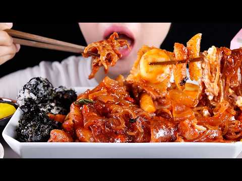 ASMR Yeopgi Tteokbokki Spicy Chicken Feet with Glass Noodles | Eating Sounds Mukbang No Talking