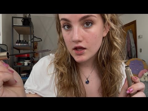 ASMR let me do your makeup and be your fortune teller (personal attention grwm)