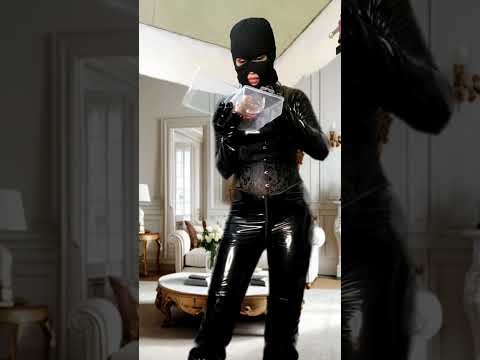 Full Leather Look | PVC Catsuit & Dominant Boots Pose BALACLAVA MASK