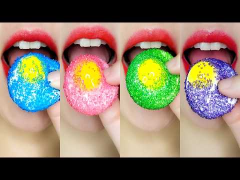 ASMR Sprinkle Kohakuto  & Jelly Emoji Desserts Eating Sounds 스프링클 코하쿠토 젤리 이모지 먹방 MUKBANG