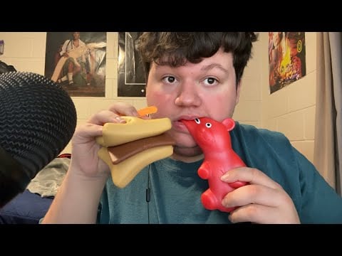 Chewing On Taba Squishies AGAIN!! 🧸🍘 LOTS of Mouth Sounds ✨✨