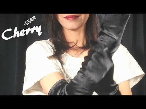 【ASMR】Black Satin Gloves Slowly Hand Movements 검은 새틴 장갑 천천히 손동작 / 黒いサテン手袋でゆっくりな手の動き