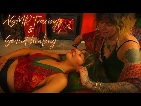 Relaxing back tracing & scratch ASMR 🌙 Sound healing & crystal therapy for deep sleep & meditation