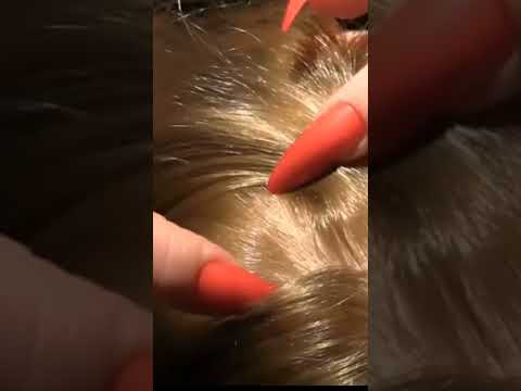 ASMR Tingly Scalp Check (Long Nails) #shorts