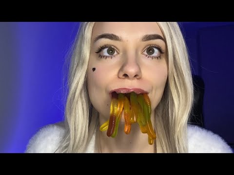 Asmr - eating jelly worms 🪱 mukbang